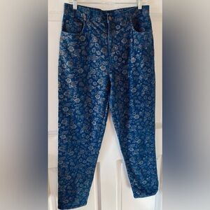 Vintage Bill Blass Floral Jeans size 10/31